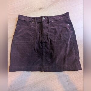 a.n.a High-Rise Corduroy Skirt in Deep Brown